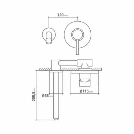 Wastafelkraan inbouwkraan compleet Cocoon chroom - Afbeelding 6