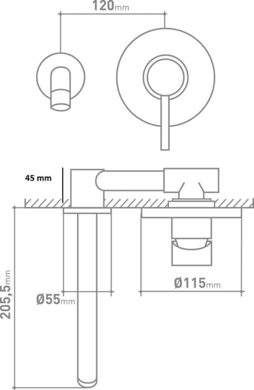 Wastafelkraan inbouwkraan compleet Cocoon chroom - Afbeelding 2