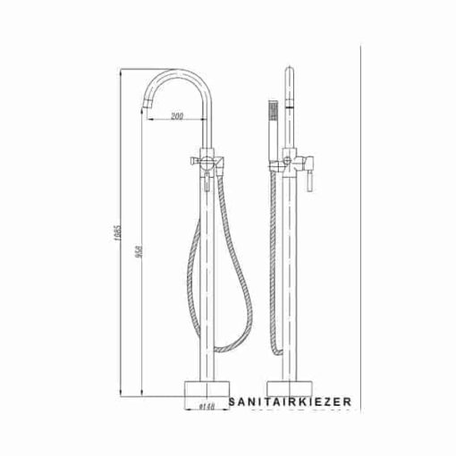 Vrijstaande badkraan BD Power chroom - Afbeelding 2
