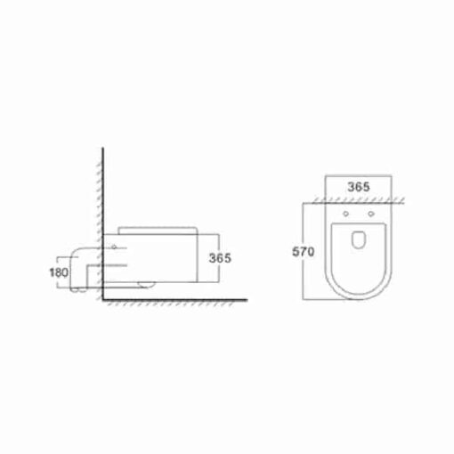 Wandcloset Rapid met zitting - Afbeelding 3