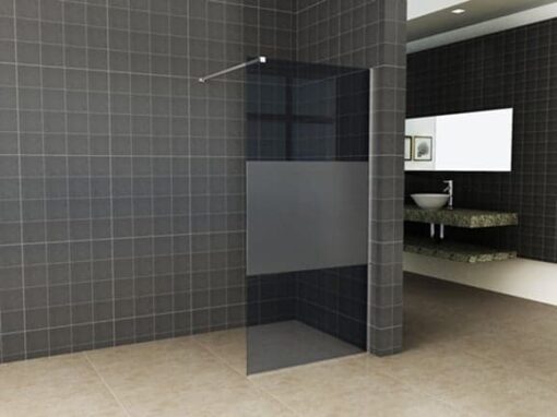 Inloopdouche Slim rookglas deels mat 90