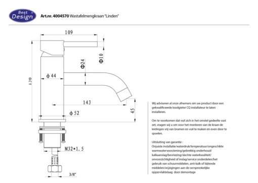 Wastafelkraan mengkraan BD Deal laag zwart - Afbeelding 2