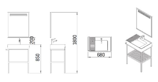 Badmeubel Arya met wastafel - Afbeelding 3