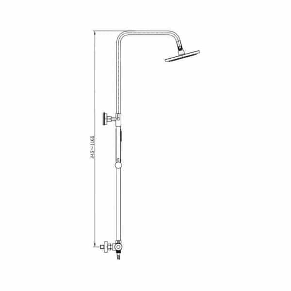 Doucheset opbouwset Ribbd chroom - Afbeelding 2