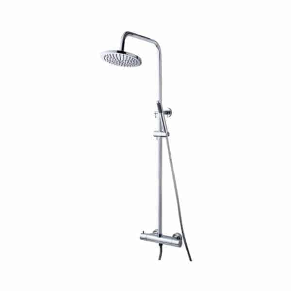 Doucheset opbouwset Ribbd chroom