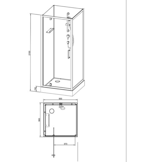 Douchecabine Rimo draaideur compleet - Afbeelding 6