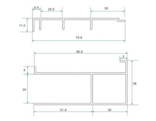 Verbredingsprofiel t.b.v. douchedeur aluminium - Afbeelding 2