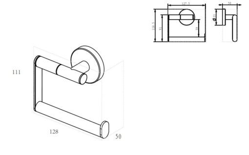 Toiletrolhouder Alonzo zonder klep brons/koper - Afbeelding 4