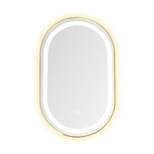 Spiegel Dort met ledverlichting en verwarming brushed gold