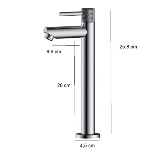 Fonteinkraan  Fontaine ribbd chroom - Afbeelding 2