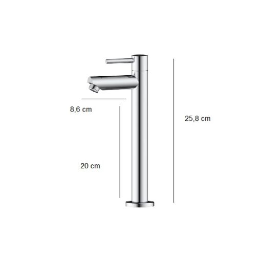 Fonteinkraan toiletkraan Rond chroom - Afbeelding 2