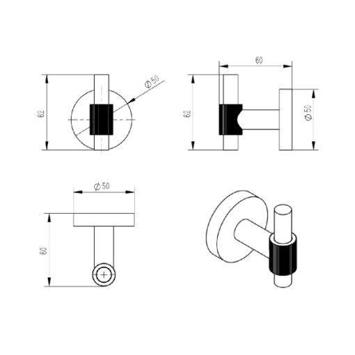 Toiletaccessoires one pack High-End Moya - Afbeelding 3