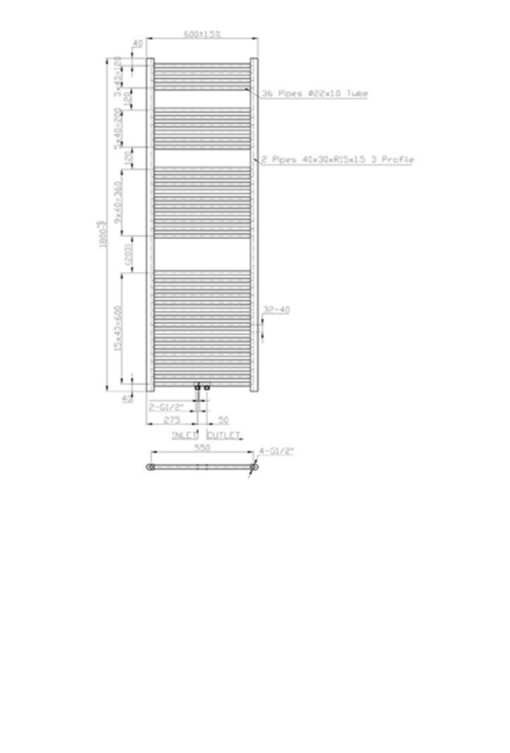 Radiator handdoekradiator Lydia matzwart - Afbeelding 4