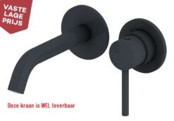 Wastafelkraan Rond matzwart
