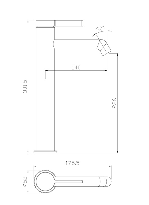 Wastafelkraan Arch hoog chroom - Afbeelding 2