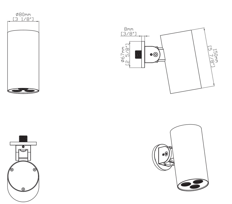 Hoofddouche Uniforma cilinder gunmetal - Afbeelding 2