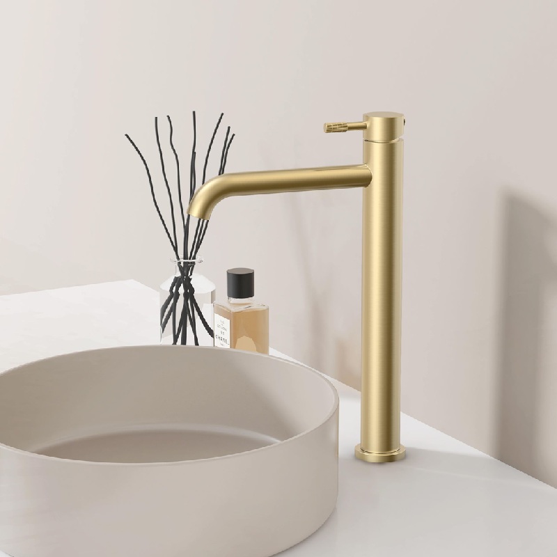 Wastafelkraan Stria hoog goud