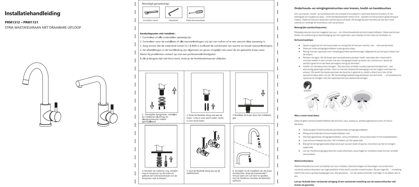 Wastafelkraan Stria recht gunmetal - Afbeelding 3