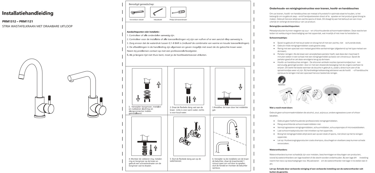 Wastafelkraan Stria gebogen uitloop gunmetal - Afbeelding 4