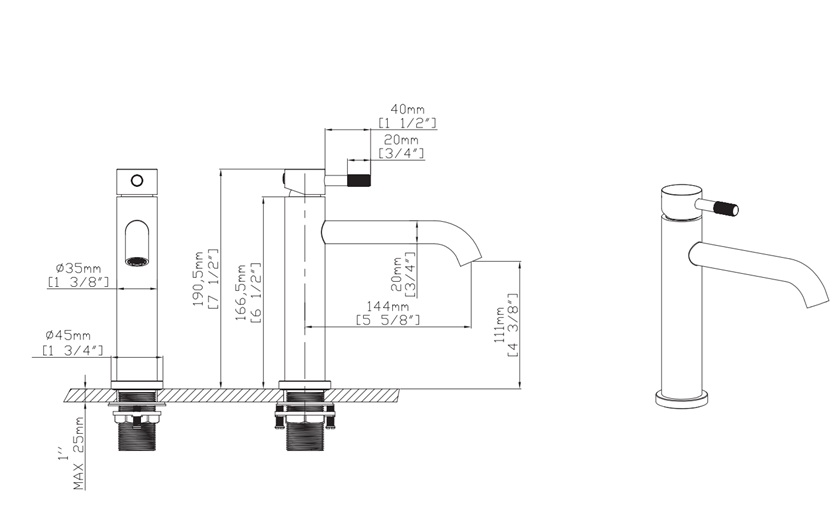 Wastafelkraan Stria lange uitloop goud - Afbeelding 3