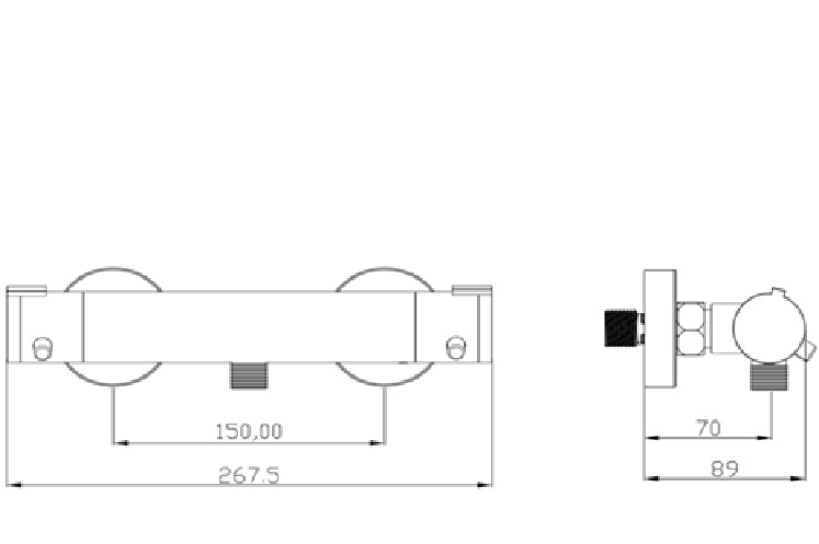 Douchekraan thermostaatkraan Pulse chroom - Afbeelding 2