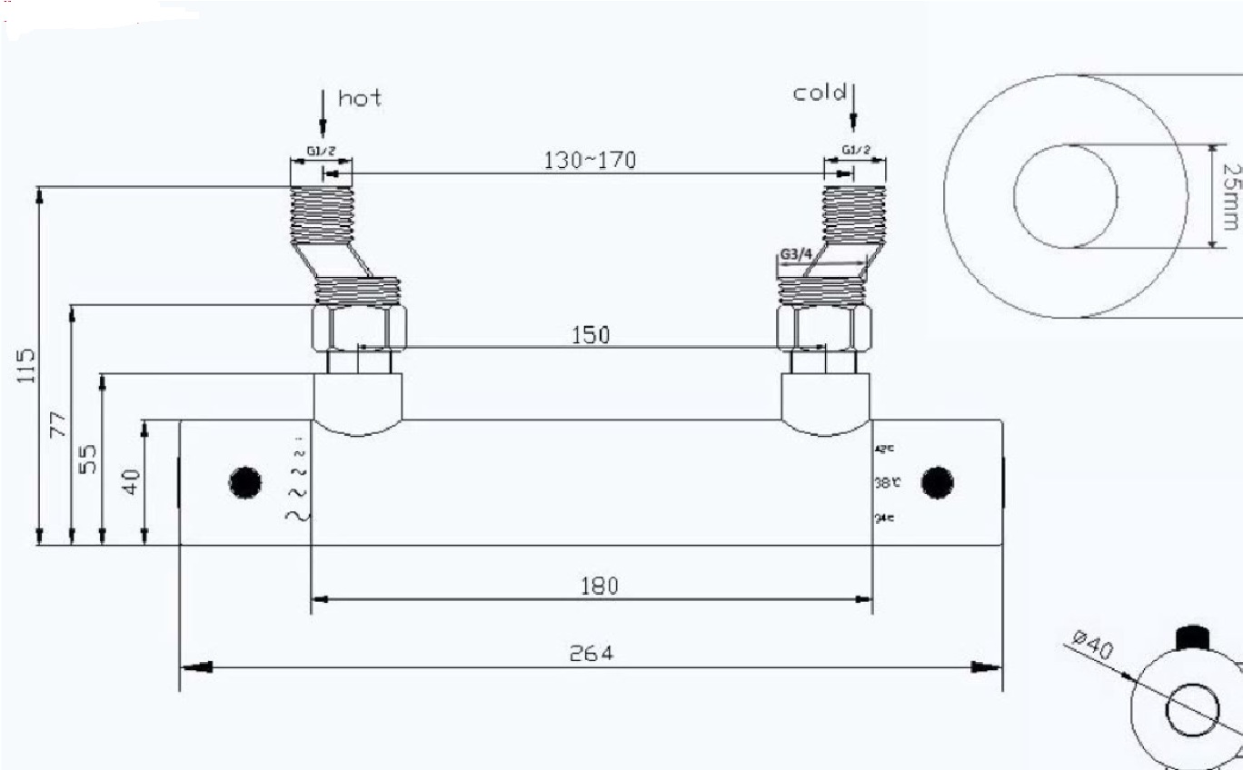 Douchekraan chroom Rio 15 cm - Afbeelding 3
