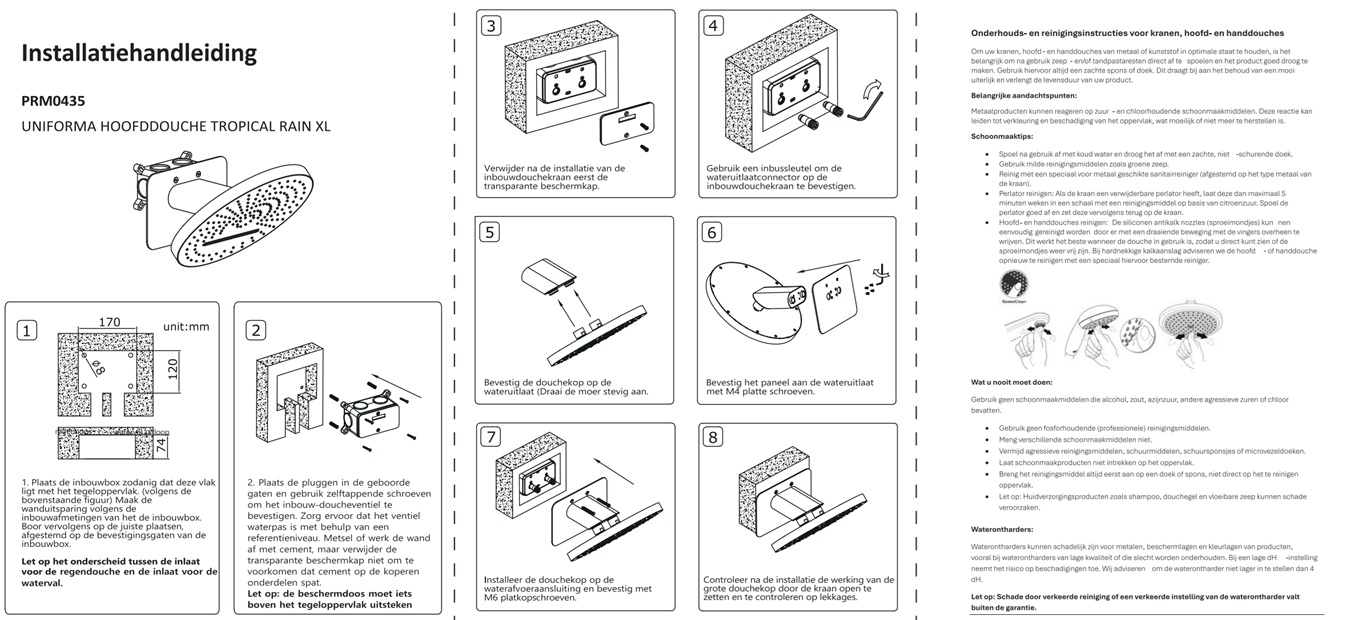 Regendouche Tropical Rain inbouw goud - Afbeelding 3