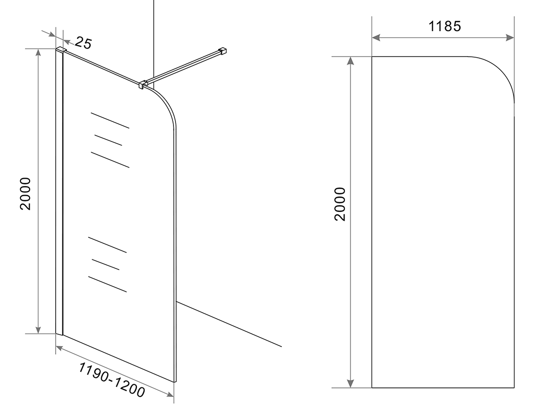 Inloopdouche Curvea helder chroom - Afbeelding 8