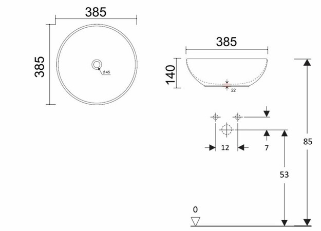 Wastafel Rondo wit - Afbeelding 3