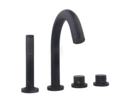 badkraan, badrandcombinatie, matzwarte kraan, inbouwkraan