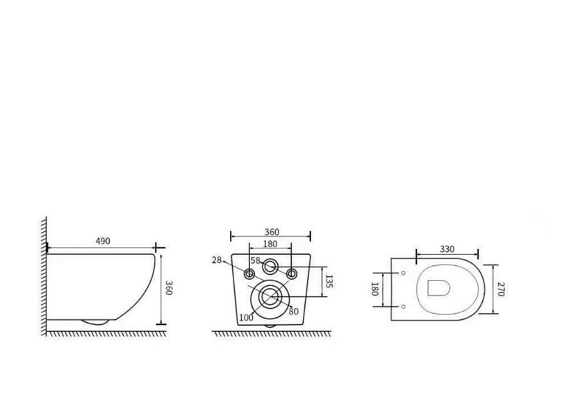 Wandcloset Eco randloos wit - Afbeelding 5