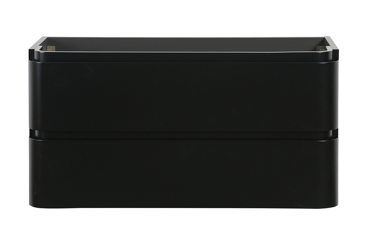 Badmeubel Novira matzwart met wastafel solid surface - Afbeelding 3