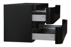 Badmeubel Novira matzwart met wastafel solid surface - Afbeelding 4
