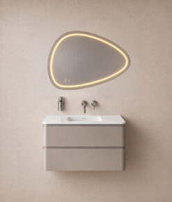 Spiegel Lumora organisch met ledverlichting en verwarming - Afbeelding 3