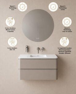 Spiegel Lumora organisch met ledverlichting en verwarming - Afbeelding 4