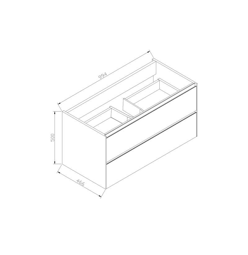 Badmeubel Lilium Trendline 100 Light Wood - Afbeelding 4